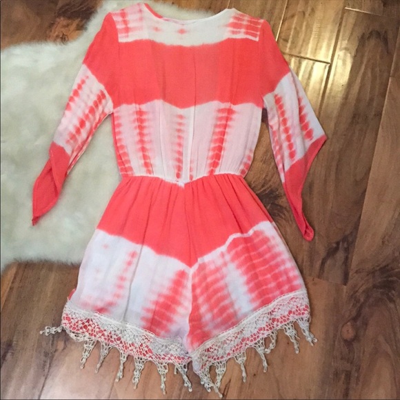 Illa Illa coral tie dye romper size small - Picture 4 of 4
